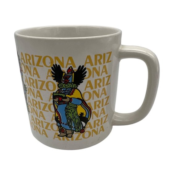 Arizona Coffee Mug Dancing Hopi Native Americans 3.5" Tall Souvenir - Picture 7 of 9